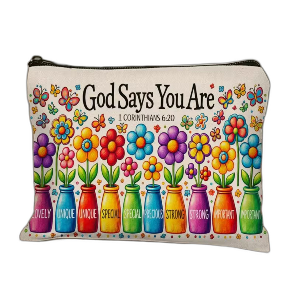 God Says You Are Flower Vases attributes Corinthians Cosmetic bag NWT